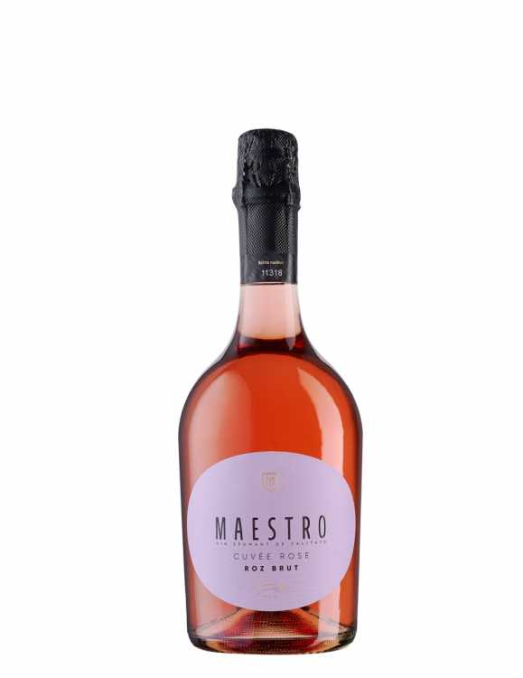 Шампанское «Maestro» 2021 Cuvee Rose, брют розовое. 0,75